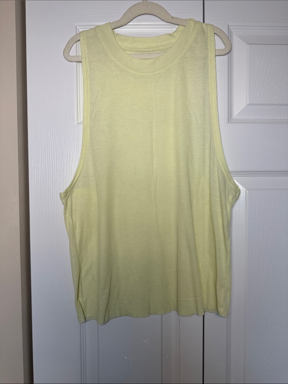 Alo Sleeveless Lemon Yellow Knit Tank Top